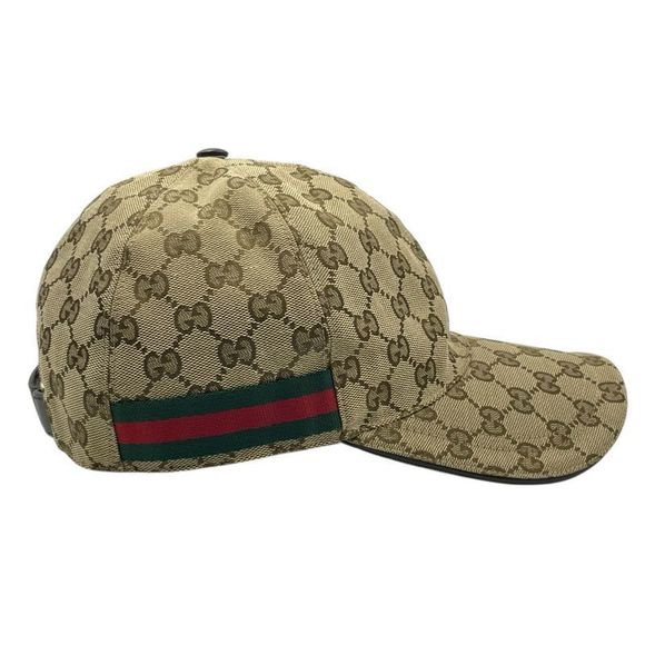 Gucci Hat Baseball Cap Leather GG Logo Blawan Men's Size XL - Picture 3 of 12